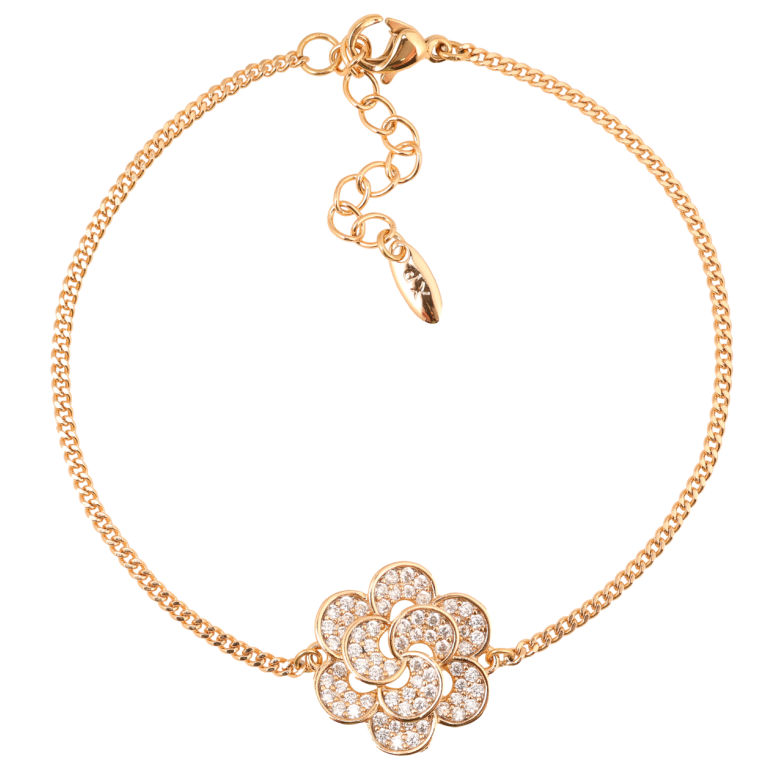 Браслет Xuping Позолота 18K Ланцюжок зі вставкою «квітка» довжина з доп.ланцюжком 17.5-21см х 1.5мм фото №1