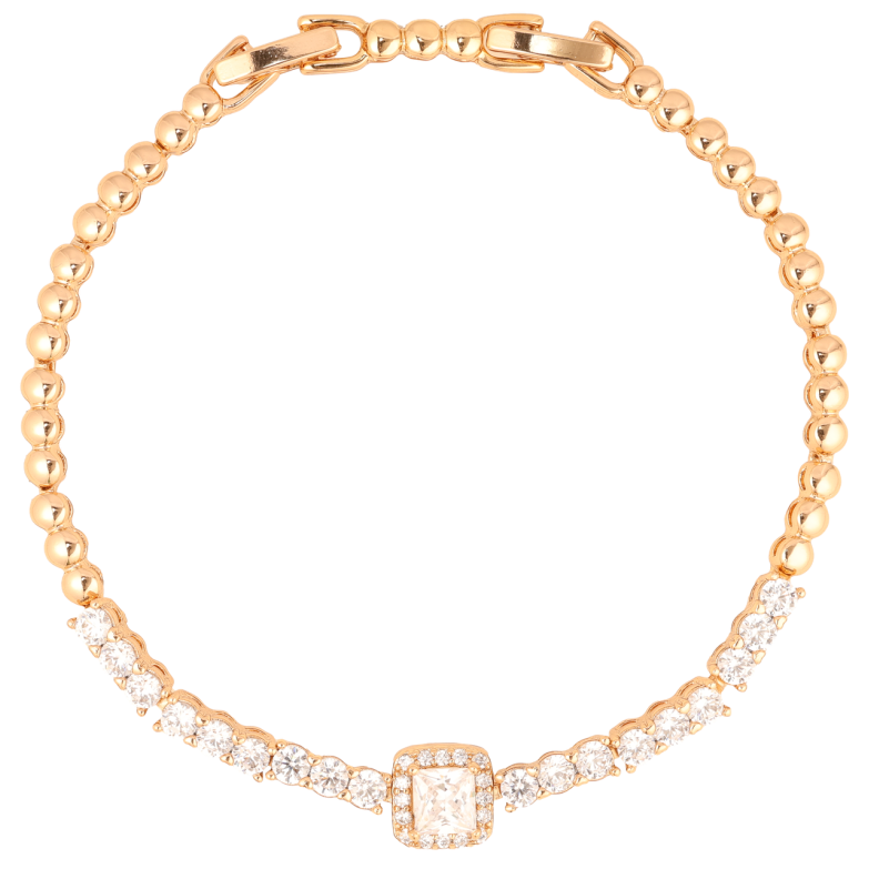 Браслет Xuping Позолота 18K Кристальная дорожка с вставкой длинна с доп.замком 17.5,19.5см х 3мм фото №1 Браслет Xuping Позолота 18K Кристальная дорожка с вставкой длинна с доп.замком 17.5,19.5см х 3мм фото №1