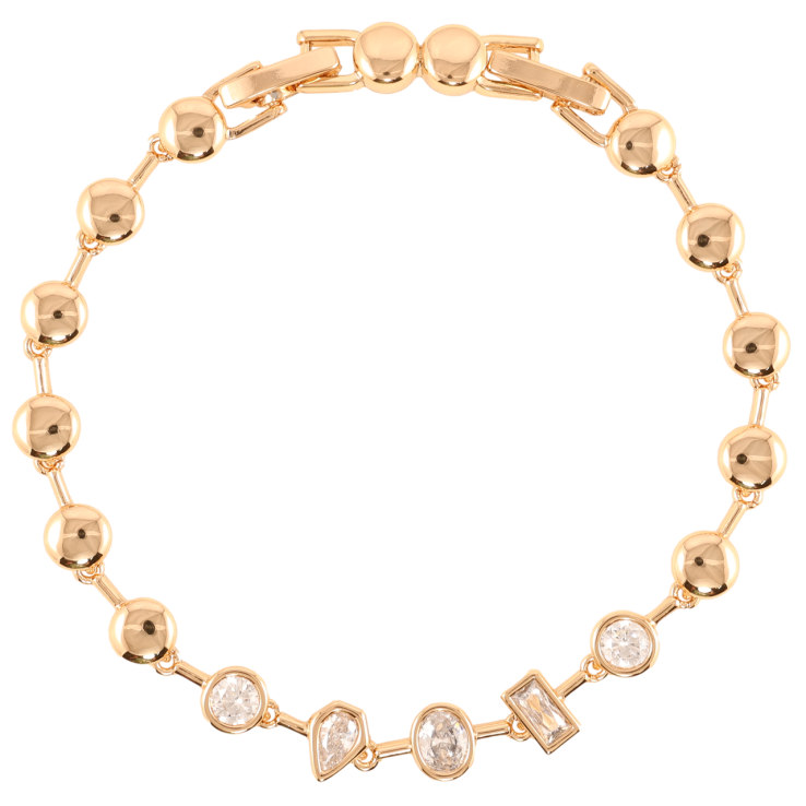 Браслет Xuping Позолота 18K «Круглі ланки з фіанітами» довжина з доп.замком 16,18см х 5мм фото №16 Браслет Xuping Позолота 18K «Круглі ланки з фіанітами» довжина з доп.замком 16,18см х 5мм фото №16