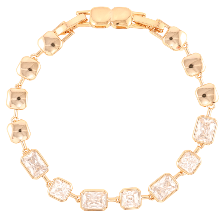 Браслет Xuping Позолота 18K Дорожка фианитов длинна с доп.замком 16,18см х 6мм фото №2