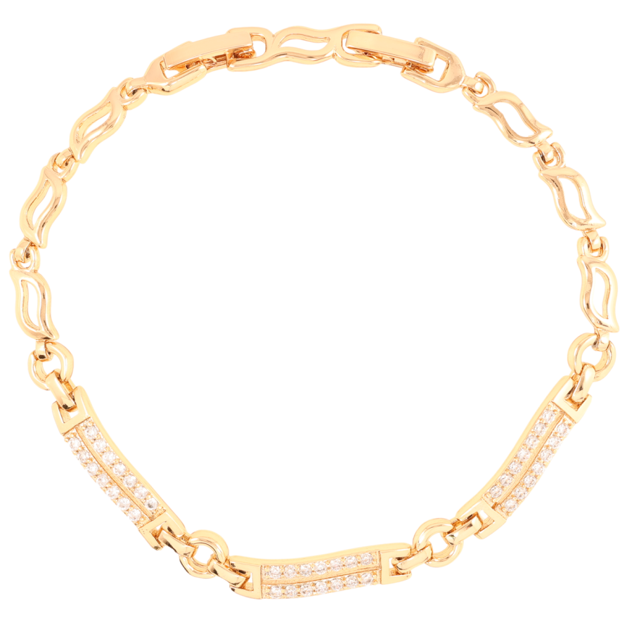 Браслет Xuping Позолота 18K Узор с инкрустацией цирконием длинна с доп.замком 17.5,19.5см х 4мм фото №1 Браслет Xuping Позолота 18K Узор с инкрустацией цирконием длинна с доп.замком 17.5,19.5см х 4мм фото №1