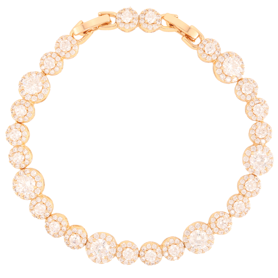 Браслет Xuping Позолота 18K «Інкрустація цирконієм» довжина з доп.замком 17.5,19.5см х 6-8мм фото №1 Браслет Xuping Позолота 18K «Інкрустація цирконієм» довжина з доп.замком 17.5,19.5см х 6-8мм фото №1