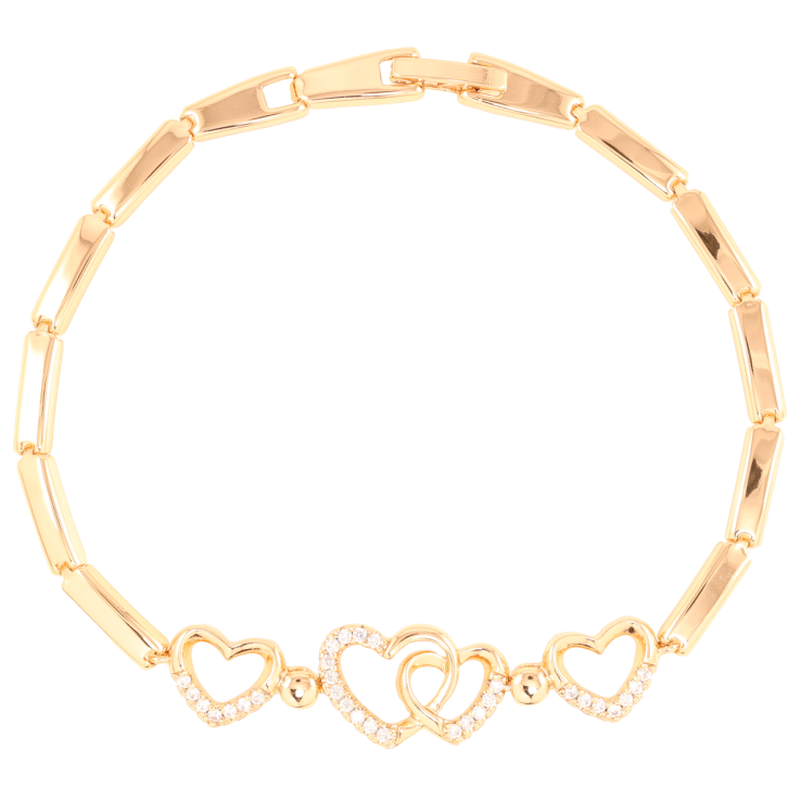 Браслет Xuping Позолота 18K Сердечки с цирконием длинна 19.5см х 3мм фото №25