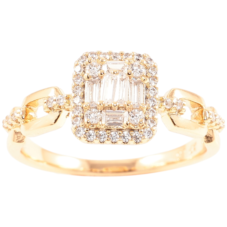 Кольцо Xuping Позолота 18K Узор с инкрустацией цирконием фото №12