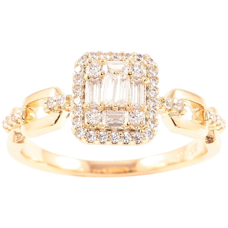 Кольцо Xuping Позолота 18K Узор с инкрустацией цирконием фото №1