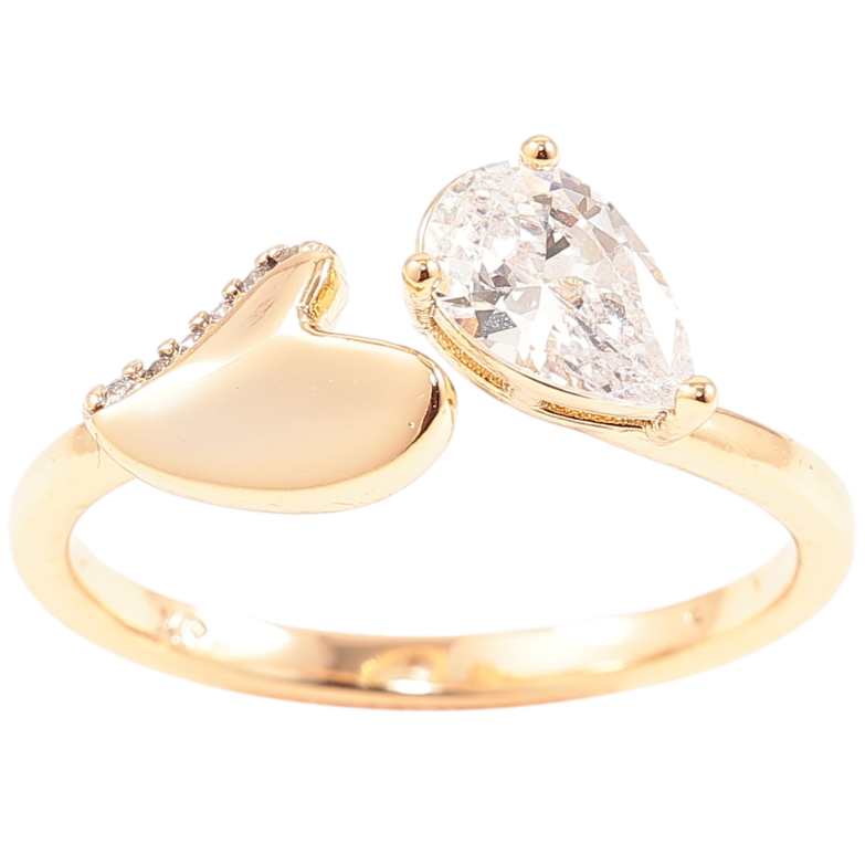 Каблучка Xuping Позолота 18K «Сердечко з фіанітом» фото №1