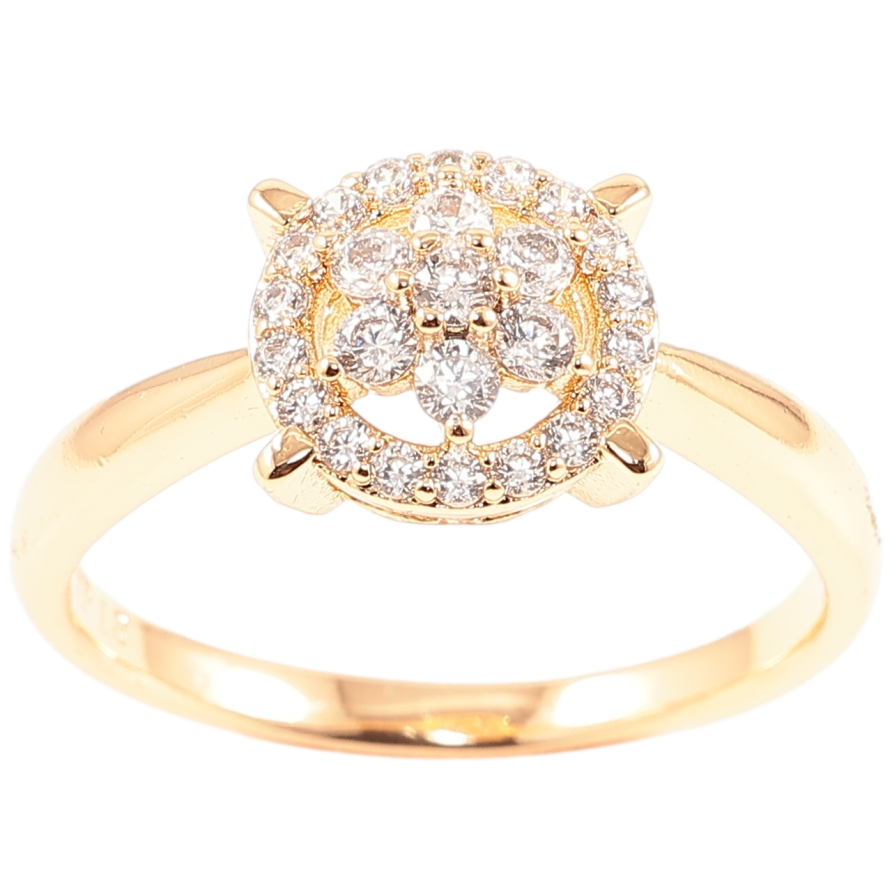 Каблучка Xuping Позолота 18K «Кришталева квіточка в колечку» фото №1