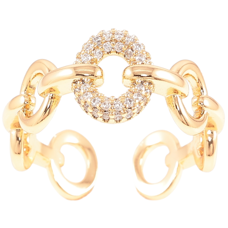 Каблучка Xuping Позолота 18K «Візерунок з інкрустацією цирконієм» фото №2