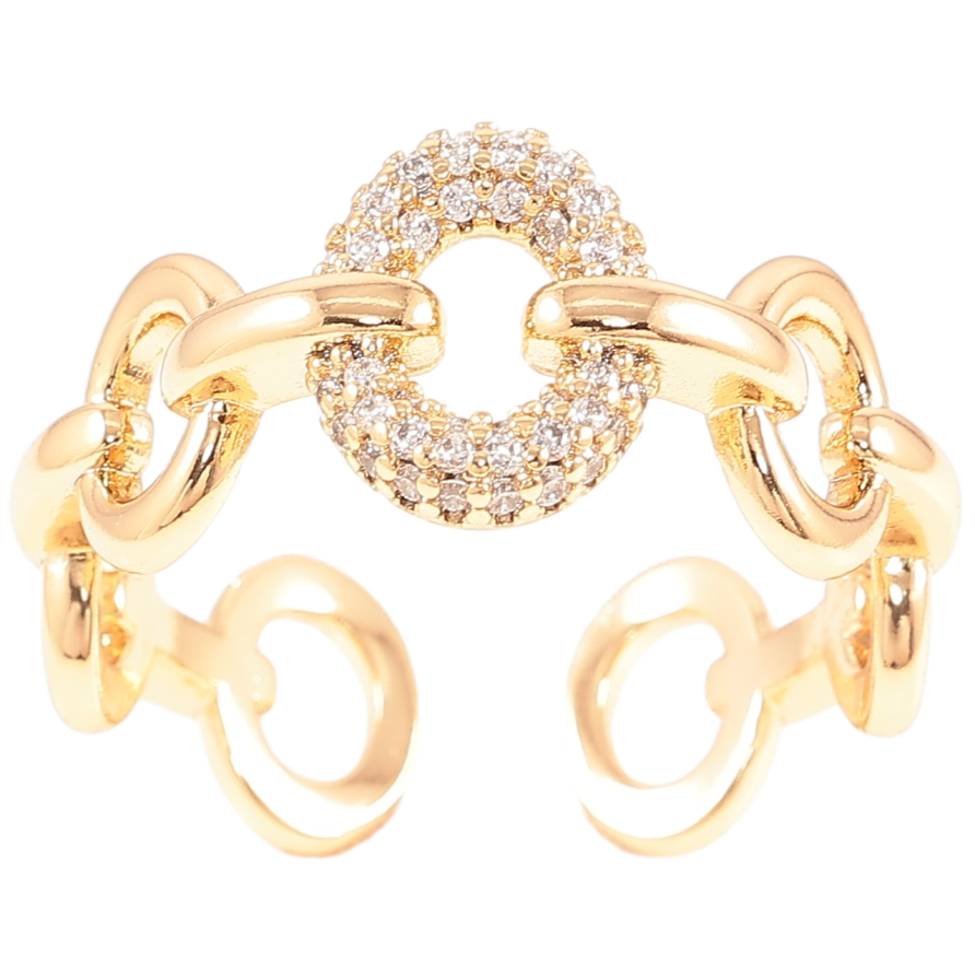 Каблучка Xuping Позолота 18K «Візерунок з інкрустацією цирконієм» фото №1