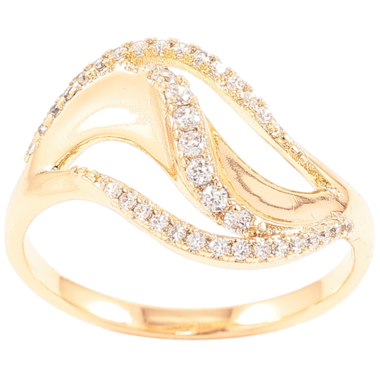 Кольцо Xuping Позолота 18K Декоративный узор с цирконием фото №1