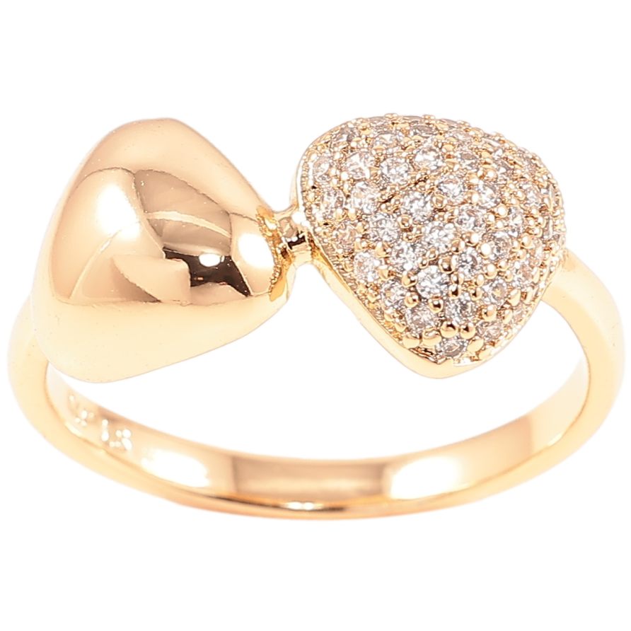 Каблучка Xuping Позолота 18K «Два трикутника з цирконієм» фото №1