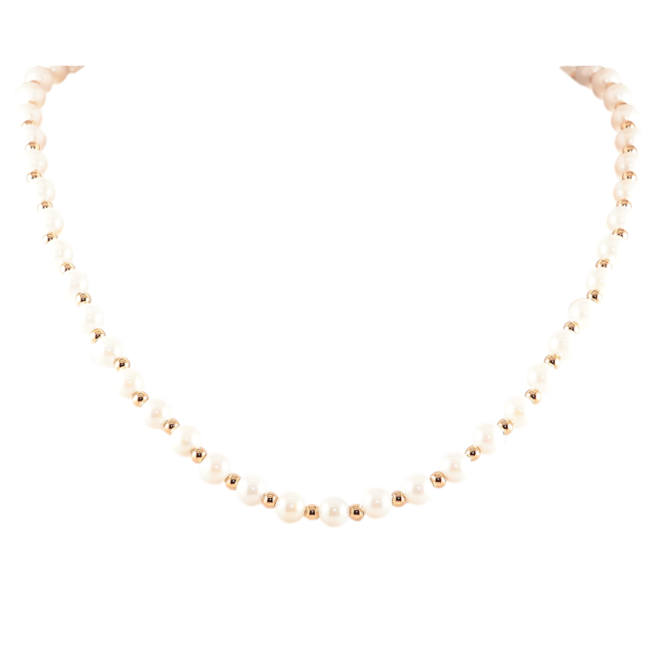 Ожерелье Xuping Позолота 18K Нить жемчужных и золотистых бусин  ø 3мм и  6мм, длинна 46-51см фото №10