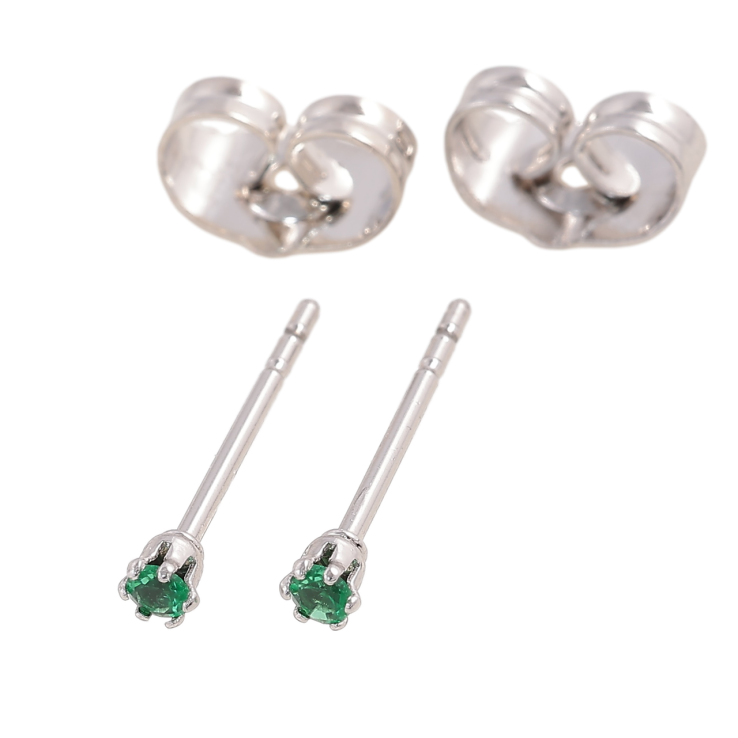 Серьги Xuping Родий пусеты Зеленые фианиты в 6-ти крапановой оправе ø 2мм фото №8 Серьги Xuping Родий пусеты Зеленые фианиты в 6-ти крапановой оправе ø 2мм фото №8