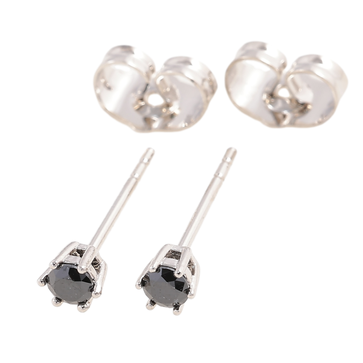 Сережки Xuping Родій пусети «Чорні фіаніти в 6-ти крапановій оправі» ø 3мм фото №22