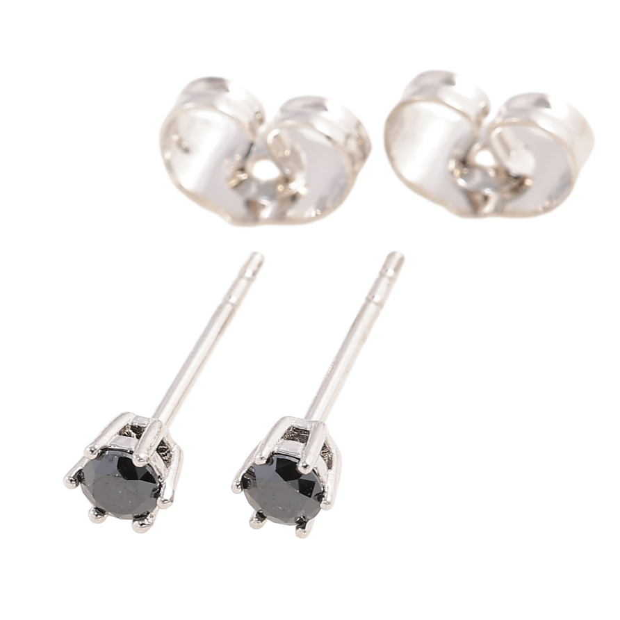 Сережки Xuping Родій пусети «Чорні фіаніти в 6-ти крапановій оправі» ø 3мм фото №1 Сережки Xuping Родій пусети «Чорні фіаніти в 6-ти крапановій оправі» ø 3мм фото №1