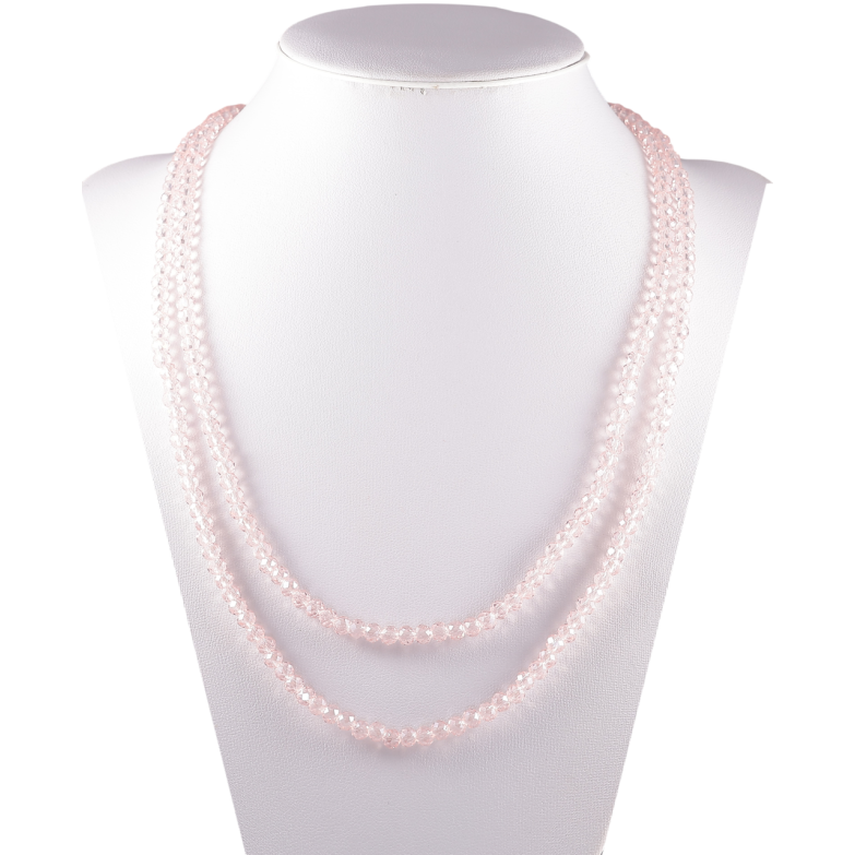 Намисто на гумці скло «Нитка рожевих намистин» довжина 1м х 4мм фото №1