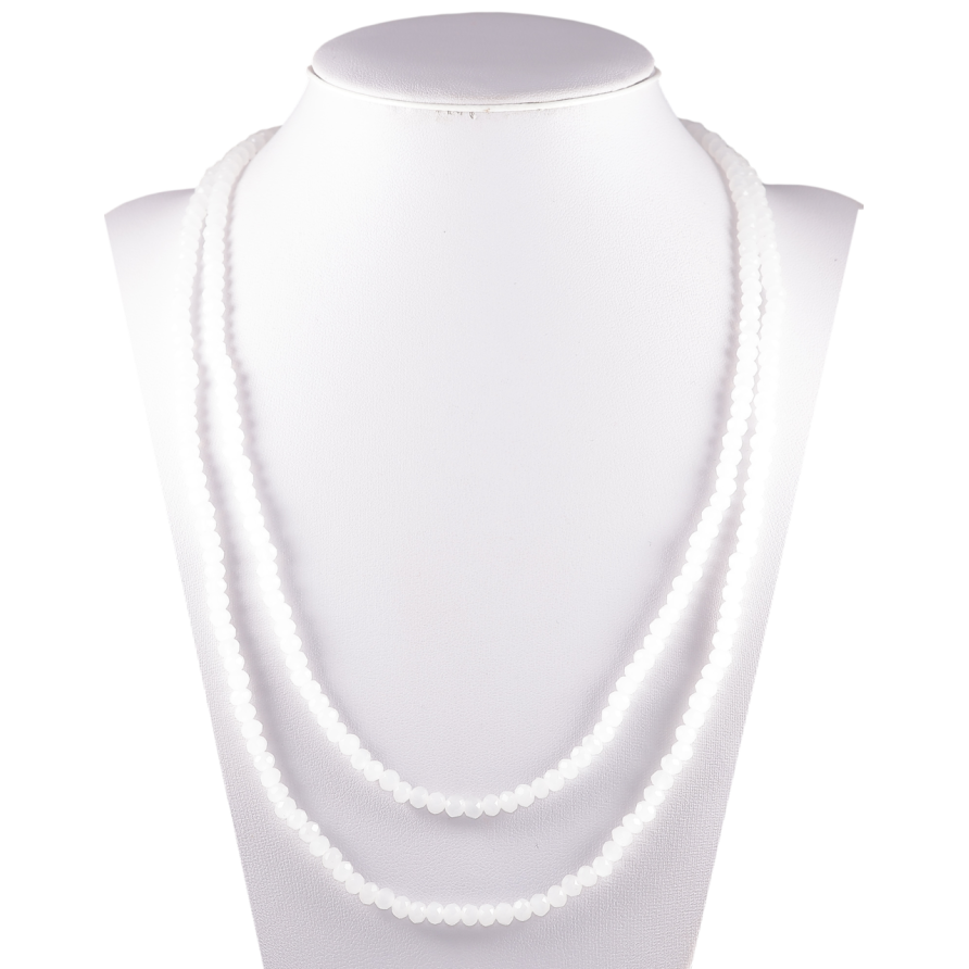 Намисто на гумці скло «Нитка білих намистин» довжина 1м х 4мм фото №1