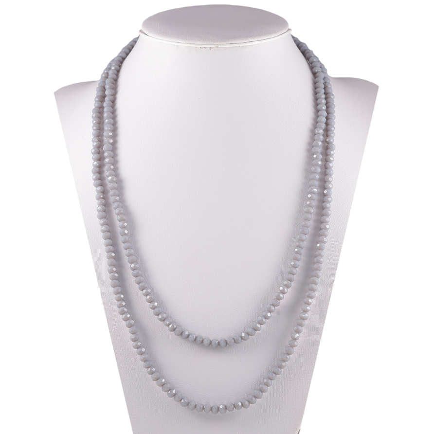 Намисто на гумці скло «Нитка сірих намистин» довжина 1м х 4мм фото №1