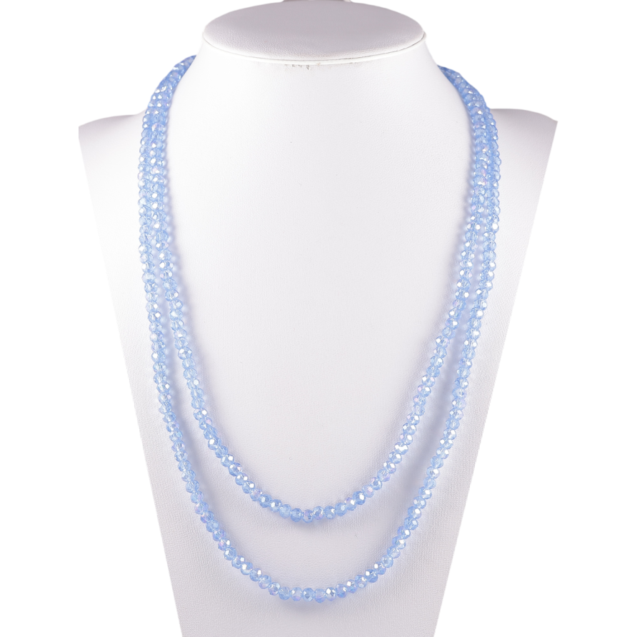 Намисто на гумці скло «Нитка блакитних намистин» довжина 1м х 4мм фото №1