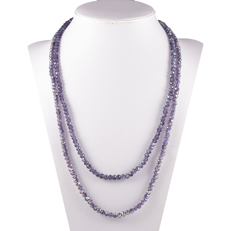 Ожерелье на резинке стекло Нить сливовых бусин длина 1м х 4мм фото №1 Ожерелье на резинке стекло Нить сливовых бусин длина 1м х 4мм фото №1