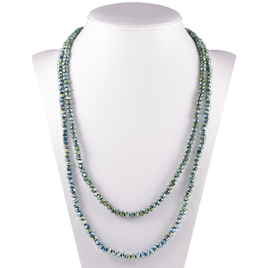 Ожерелье на резинке стекло Нить зелено-хамелеоновых бусин длина 1м х 4мм фото №1 Ожерелье на резинке стекло Нить зелено-хамелеоновых бусин длина 1м х 4мм фото №1