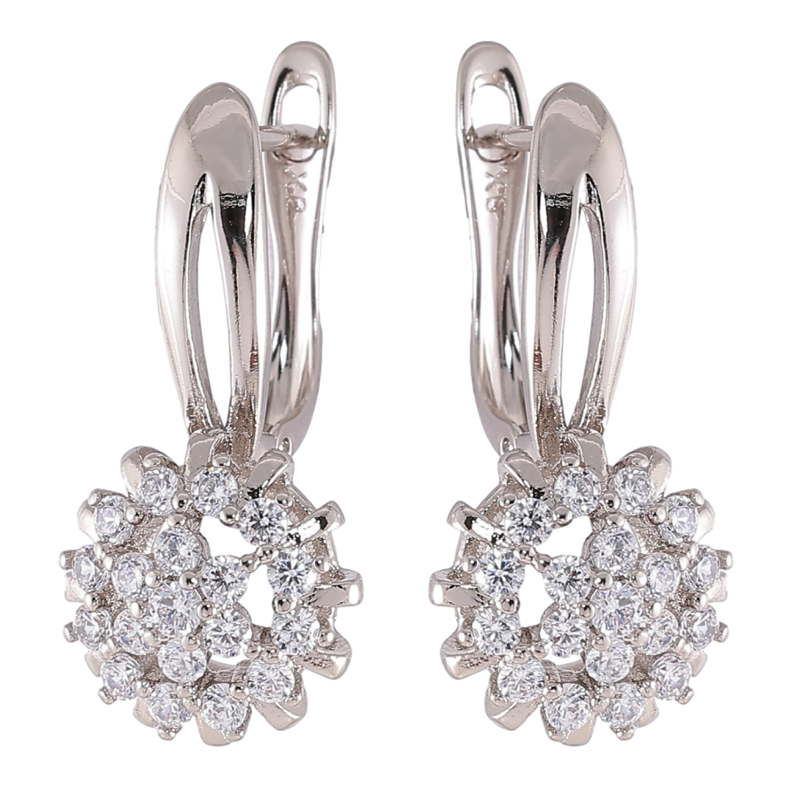 Сережки Xuping Родій англійський замок «Візерунок з інкрустацією цирконієм» фото №1