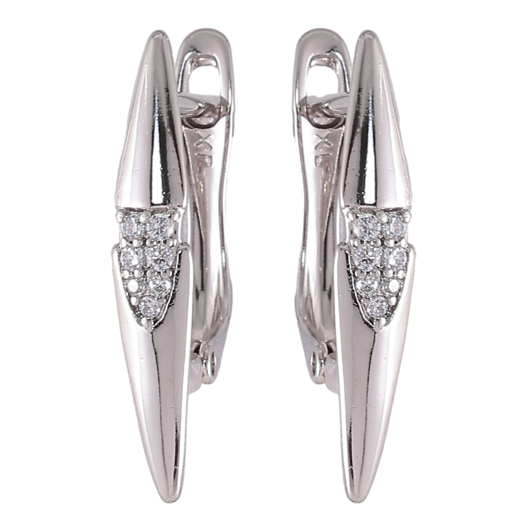 Серьги Xuping Родий английский замок Стрелы с цирконием фото №6 Серьги Xuping Родий английский замок Стрелы с цирконием фото №6