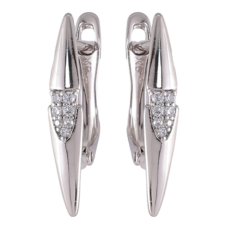 Серьги Xuping Родий английский замок Стрелы с цирконием фото №1 Серьги Xuping Родий английский замок Стрелы с цирконием фото №1