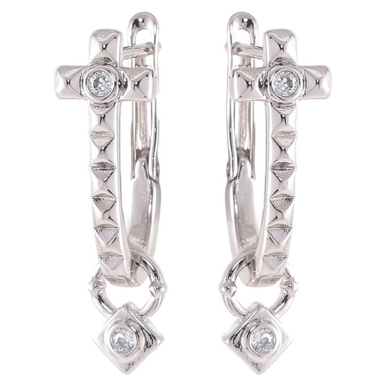 Серьги Xuping Родий английский замок Декоративные крестики с подвесками 2 в 1 фото №1 Серьги Xuping Родий английский замок Декоративные крестики с подвесками 2 в 1 фото №1