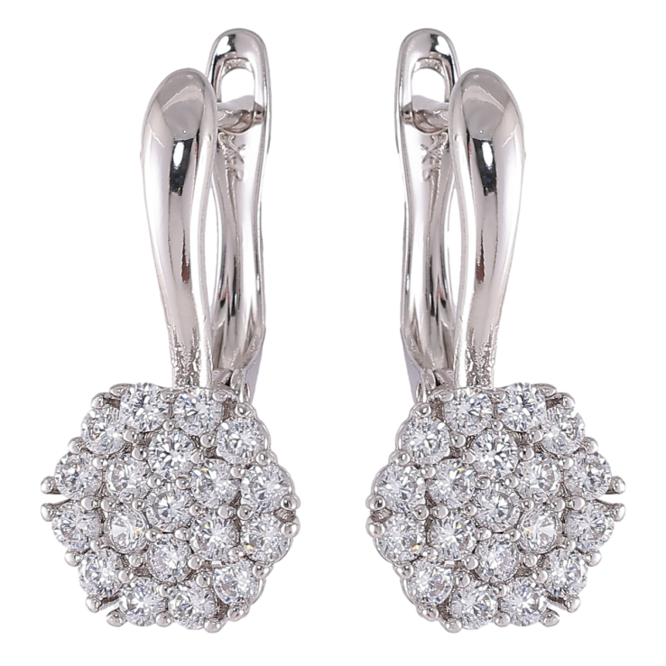 Серьги Xuping Родий английский замок Инкрустация цирконием фото №5