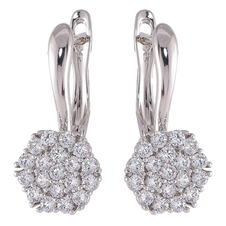 Сережки Xuping Родій англійський замок «Інкрустація цирконієм» фото №1 Сережки Xuping Родій англійський замок «Інкрустація цирконієм» фото №1