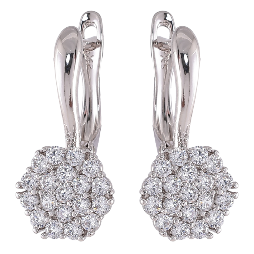 Серьги Xuping Родий английский замок Инкрустация цирконием фото №1 Серьги Xuping Родий английский замок Инкрустация цирконием фото №1