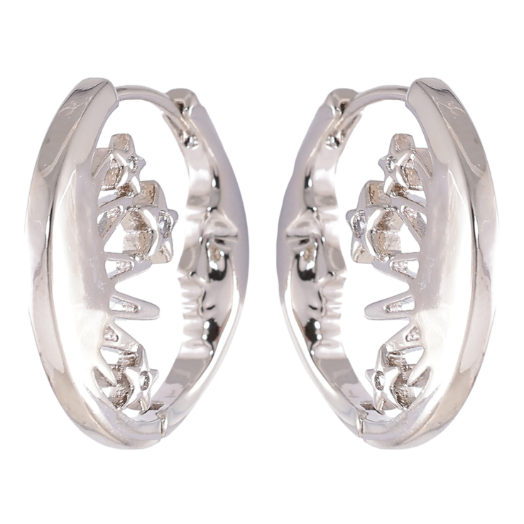 Серьги Xuping Родий колечки Луна со звездами фото №15