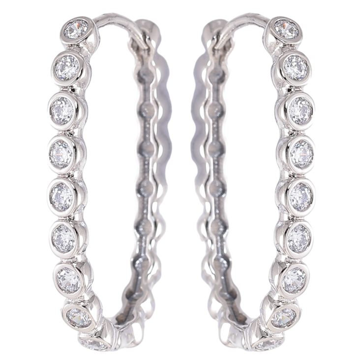 Сережки Xuping Родій  колечка «Доріжки цирконію» фото №25