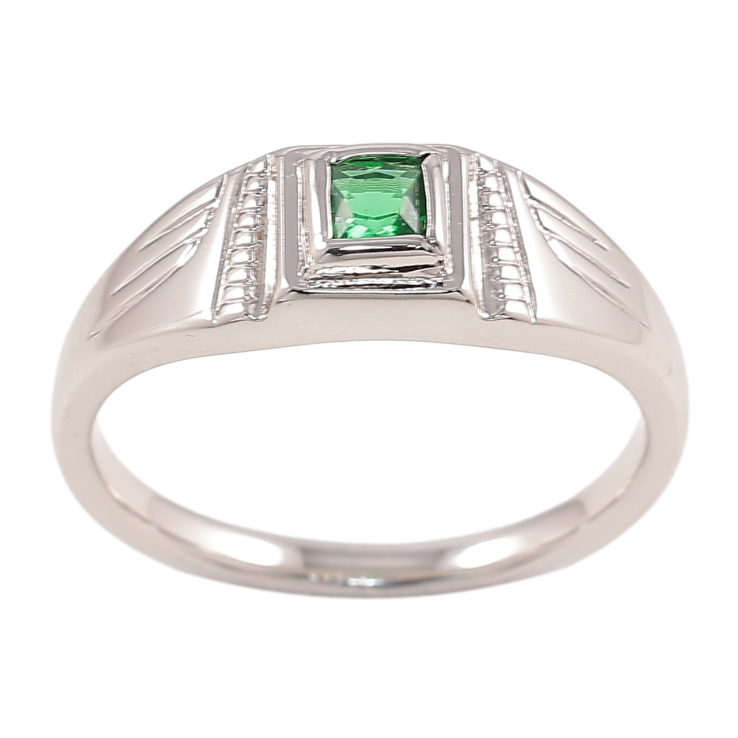 Кольцо Xuping Родий Вставка зеленый фианит фото №11 Кольцо Xuping Родий Вставка зеленый фианит фото №11