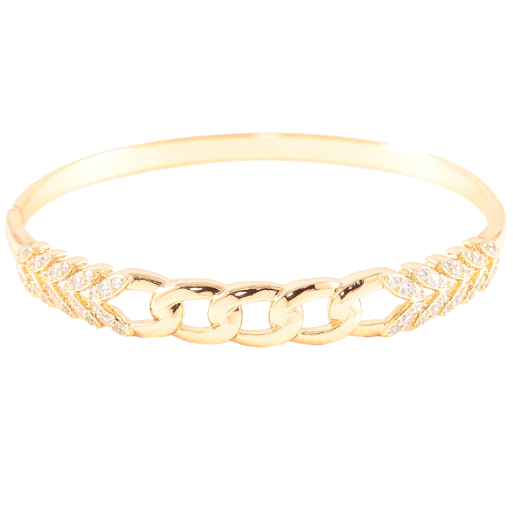 Браслет Xuping Позолота 18K Узор цепочка с инкрустацией цирконием ø 6см фото №16