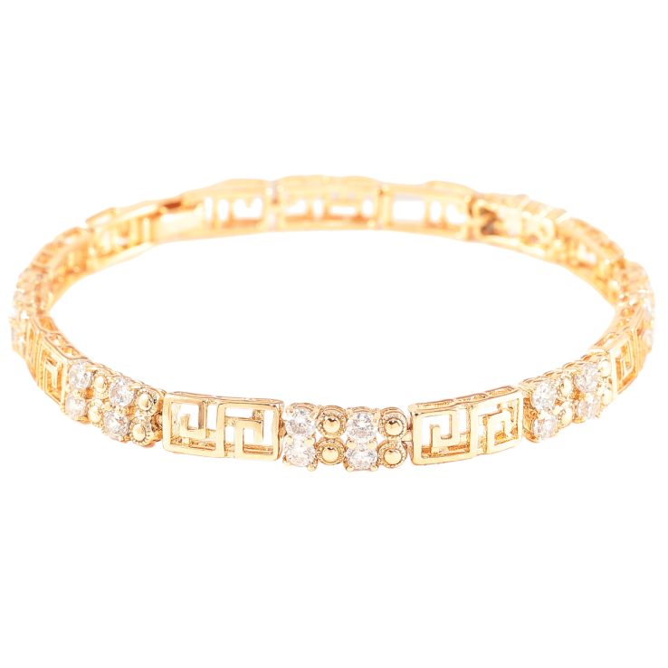 Браслет Xuping Позолота 18K «Різьблений візерунок з цирконієм» довжина 19см х 6мм фото №7 Браслет Xuping Позолота 18K «Різьблений візерунок з цирконієм» довжина 19см х 6мм фото №7