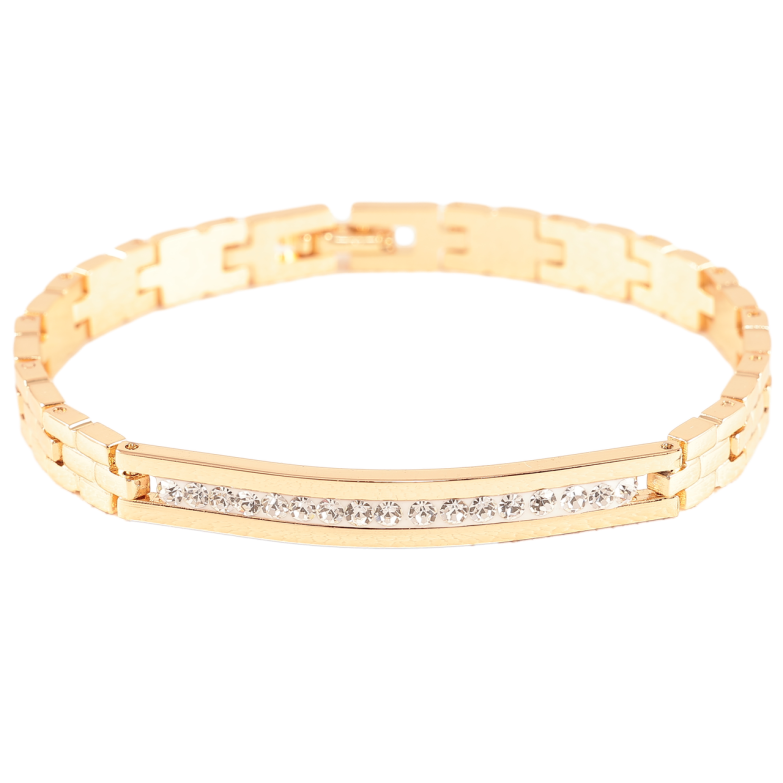 Браслет Xuping Позолота 18K Дорожка циркония длинна 18см х 6мм фото №1