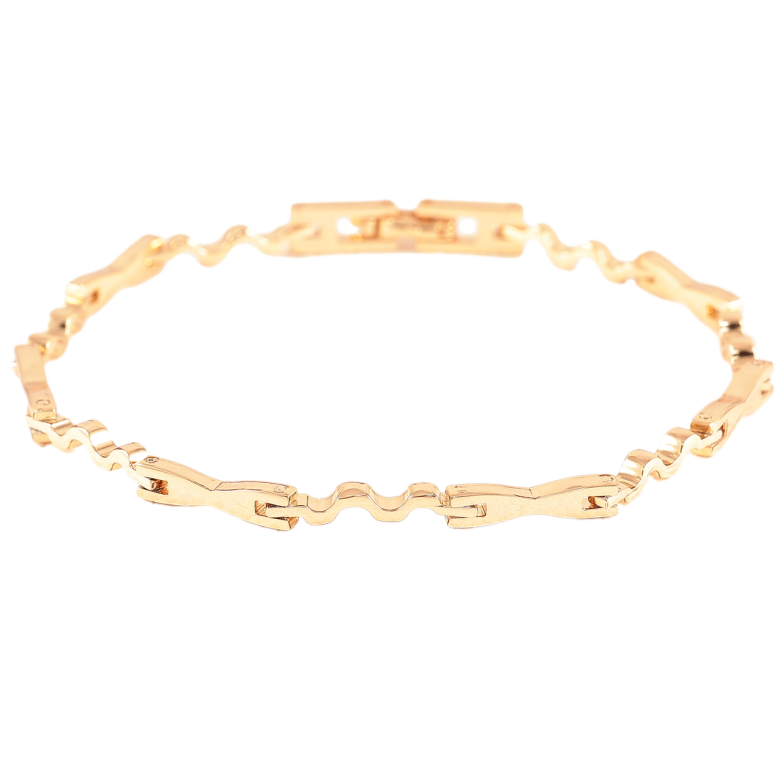 Браслет Xuping Позолота 18K Фигурные звенья длинна 19.5см х 3мм фото №1