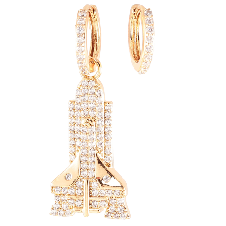 Серьги Xuping Позолота 18K подвески на колечках Ассиметричные, декоративная подвеска с цирконием 2 в 1 фото №25