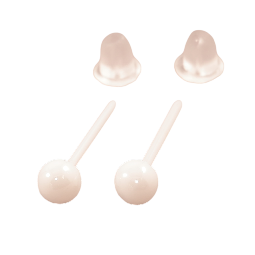 Сережки Xuping TTM Stainless Steel кераміка пусети «Білі кульки» ø 3.8мм фото №1 Сережки Xuping TTM Stainless Steel кераміка пусети «Білі кульки» ø 3.8мм фото №1