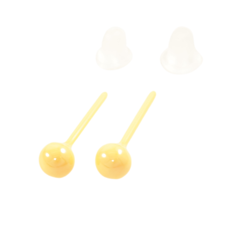 Сережки Xuping TTM Stainless Steel кераміка пусети «Жовті кульки» ø 3.8мм фото №1 Сережки Xuping TTM Stainless Steel кераміка пусети «Жовті кульки» ø 3.8мм фото №1