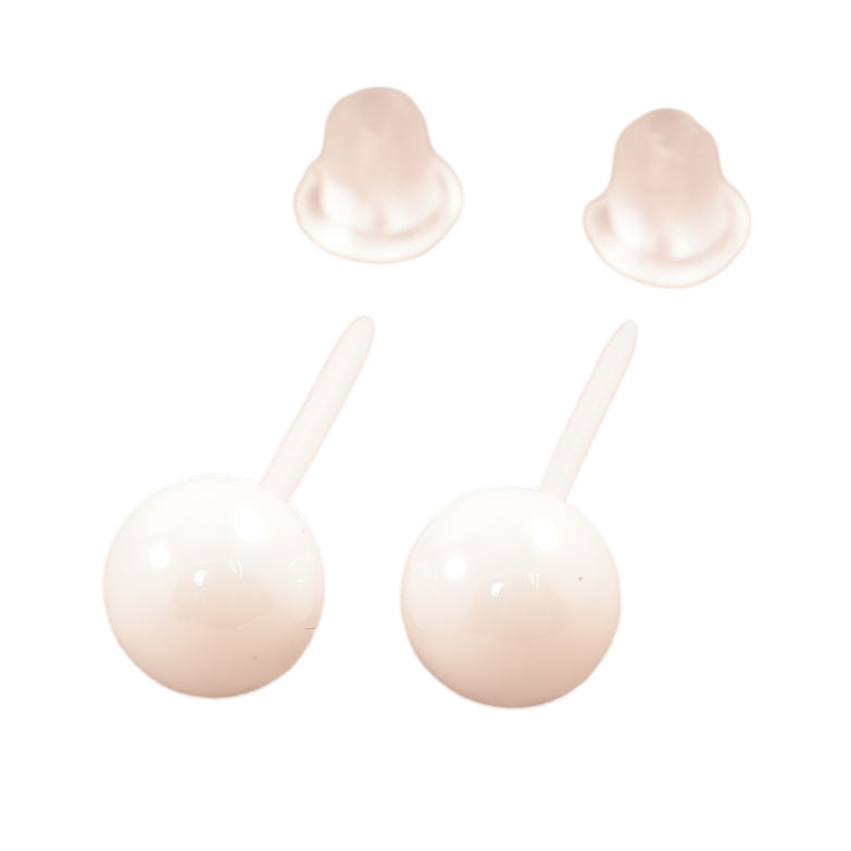 Сережки Xuping TTM Stainless Steel кераміка пусети «Білі кульки» ø 5.7мм фото №1 Сережки Xuping TTM Stainless Steel кераміка пусети «Білі кульки» ø 5.7мм фото №1