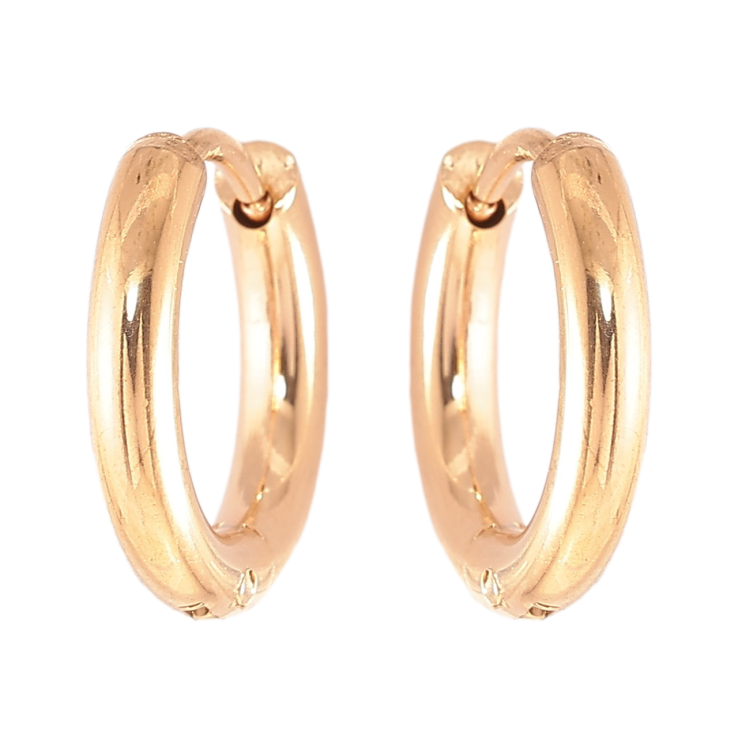 Серьги Xuping TTM Stainless Steel цвет 18K колечки Классика, шир. 2.5мм ø 15мм фото №15