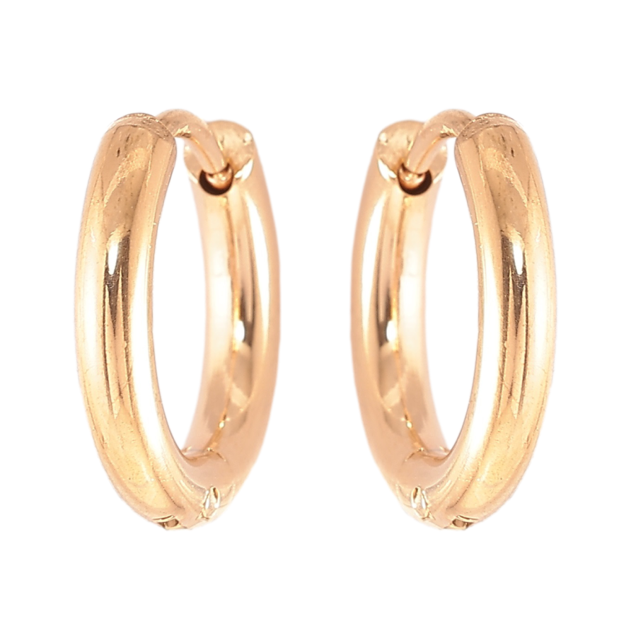 Серьги Xuping TTM Stainless Steel цвет 18K колечки Классика, шир. 2.5мм ø 15мм фото №1