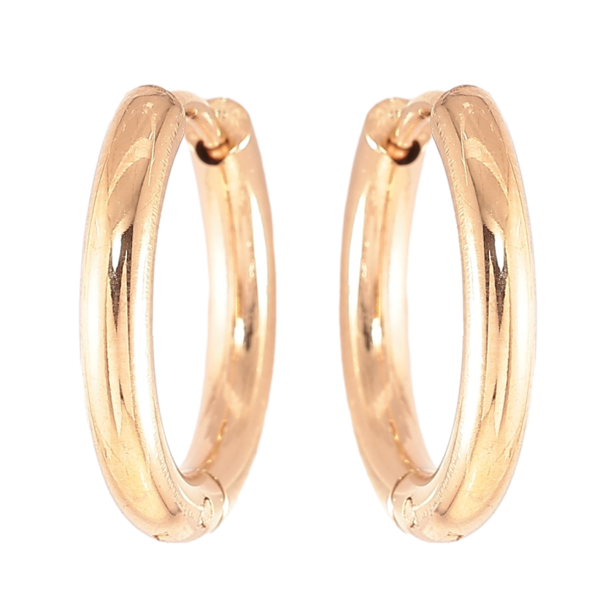 Серьги Xuping TTM Stainless Steel цвет 18K колечки Классика, шир. 2.5мм ø 17мм фото №1