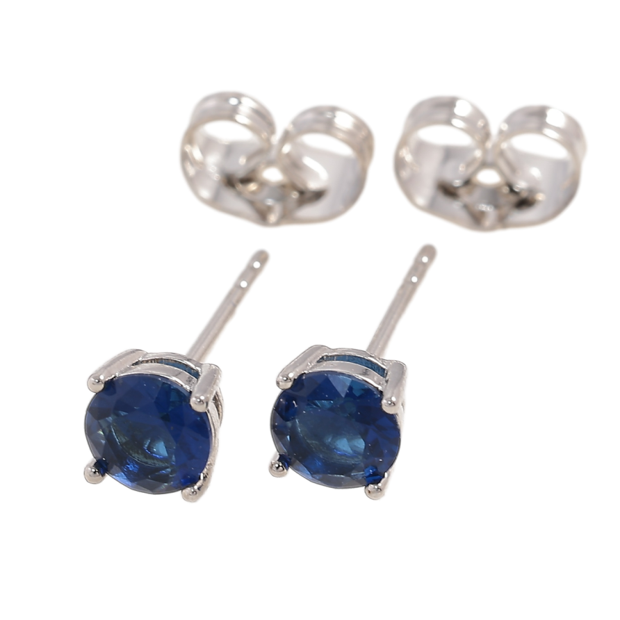 Серьги Xuping Родий пусеты Синие фианиты в 4-х крапановой оправе ø 5мм фото №1 Серьги Xuping Родий пусеты Синие фианиты в 4-х крапановой оправе ø 5мм фото №1
