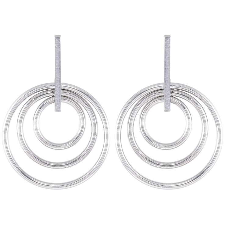 Серьги Xuping TTM Stainless Steel цвет Родий пусеты Кольца фото №25