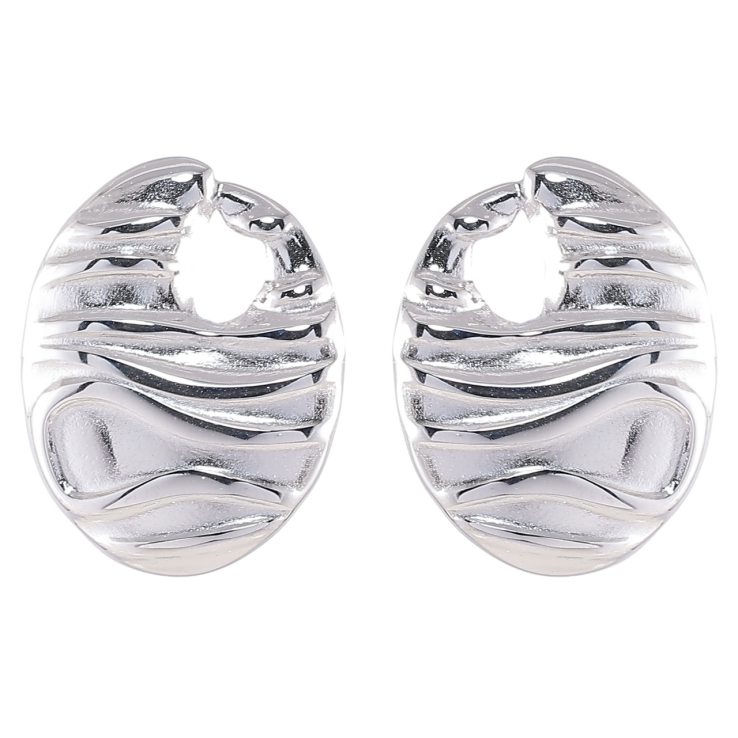 Серьги Xuping TTM Stainless Steel цвет Родий пусеты Декоративный узор фото №3