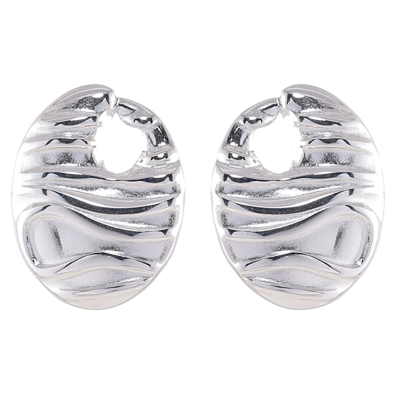 Серьги Xuping TTM Stainless Steel цвет Родий пусеты Декоративный узор фото №1